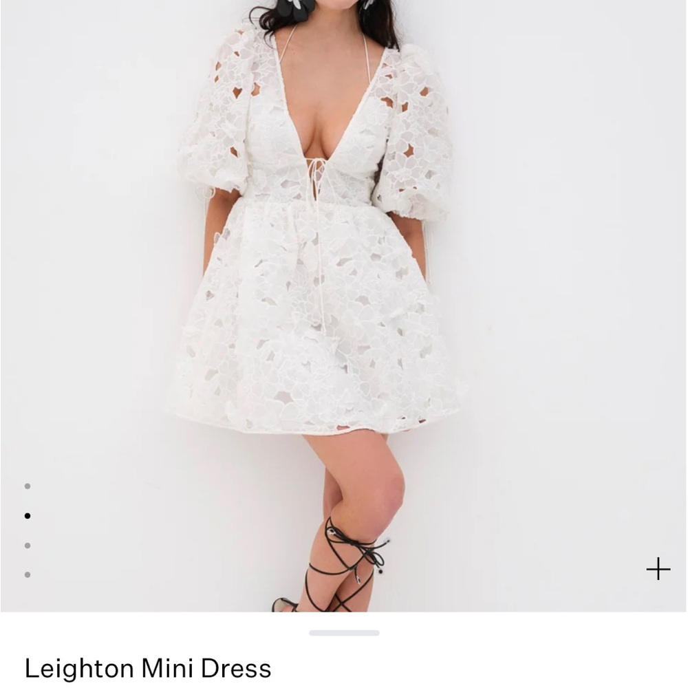 For Love And Lemons Ivory Floral Lace Mini Dress